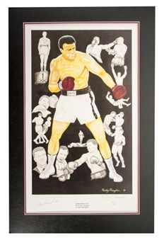 Muhammad Ali Autographed "The Peoples Champion" Lithograph LE 676/850